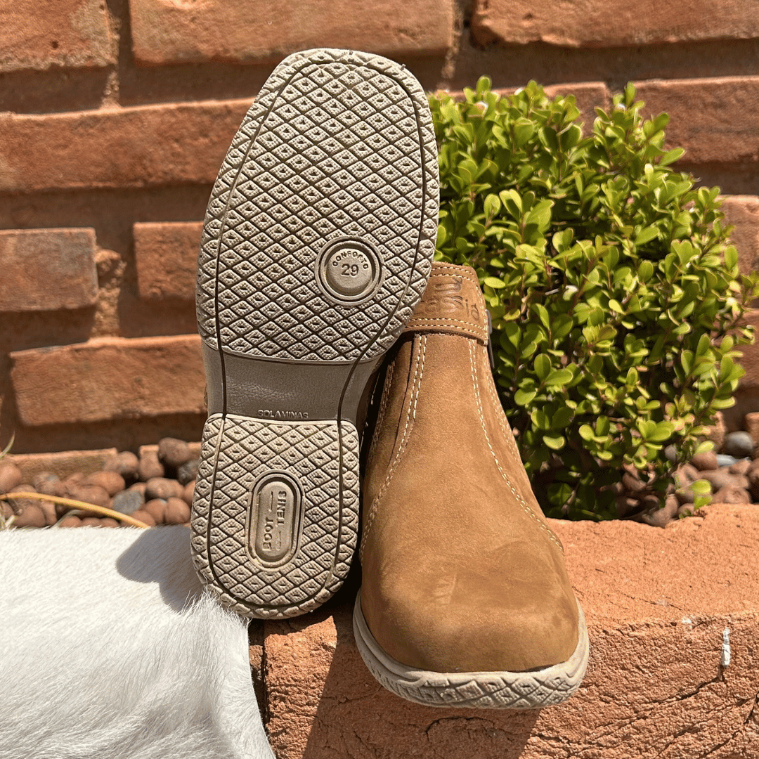 Botina Infantil Ziper Palha