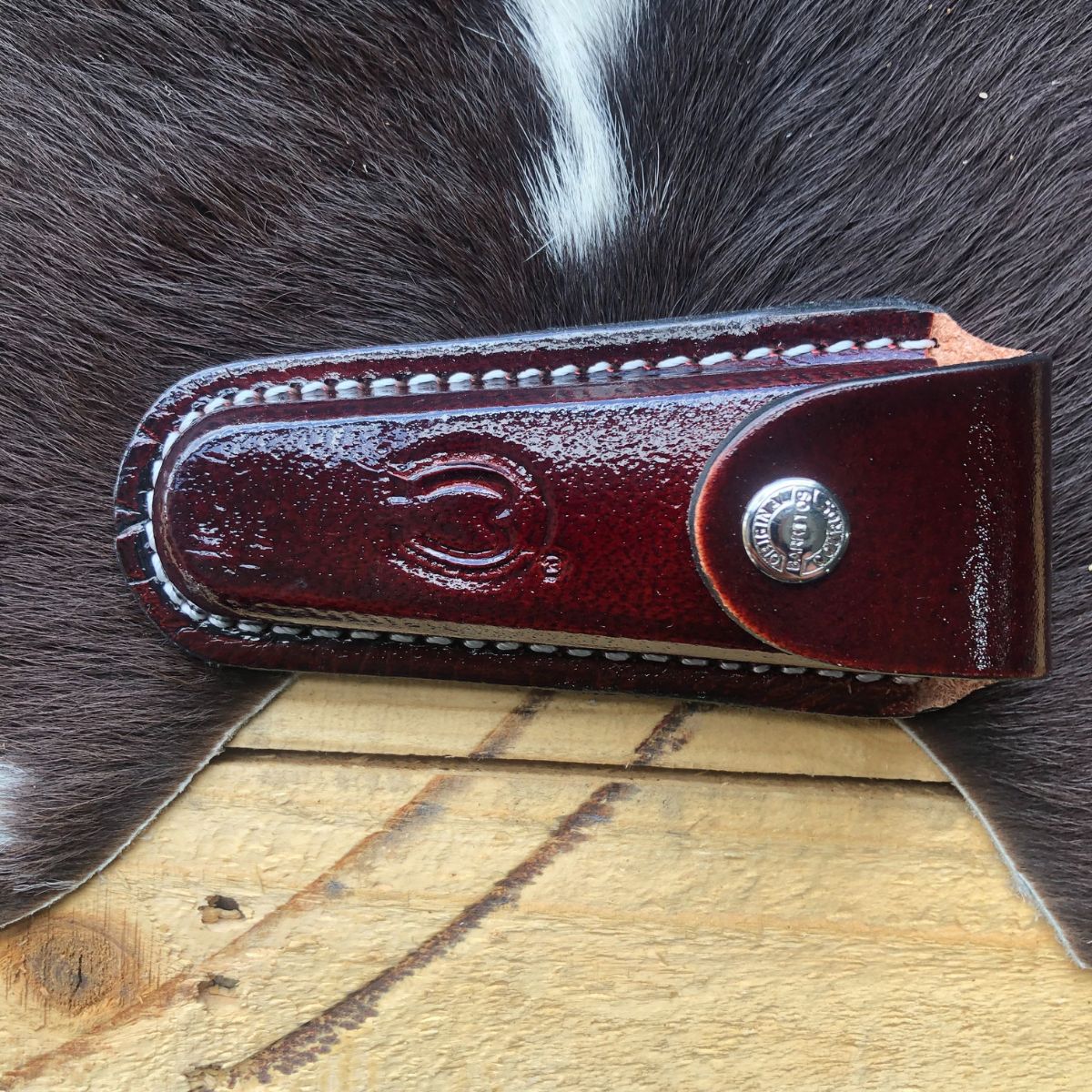 Bainha Para Canivete Em Couro Mangalarga Tam G