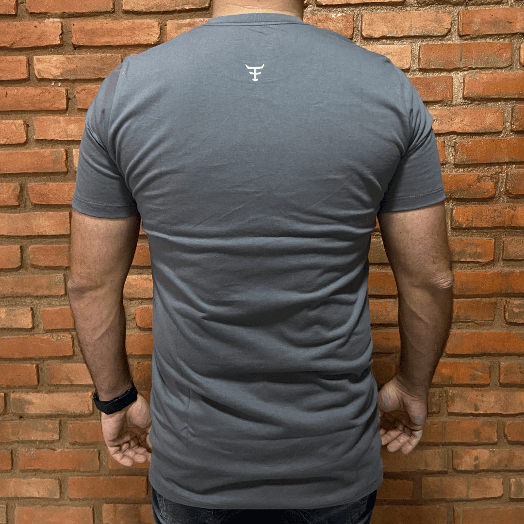 Camisa Texas Farm Masculina REF. CM589 CINZA MÉDIO/BRANCO