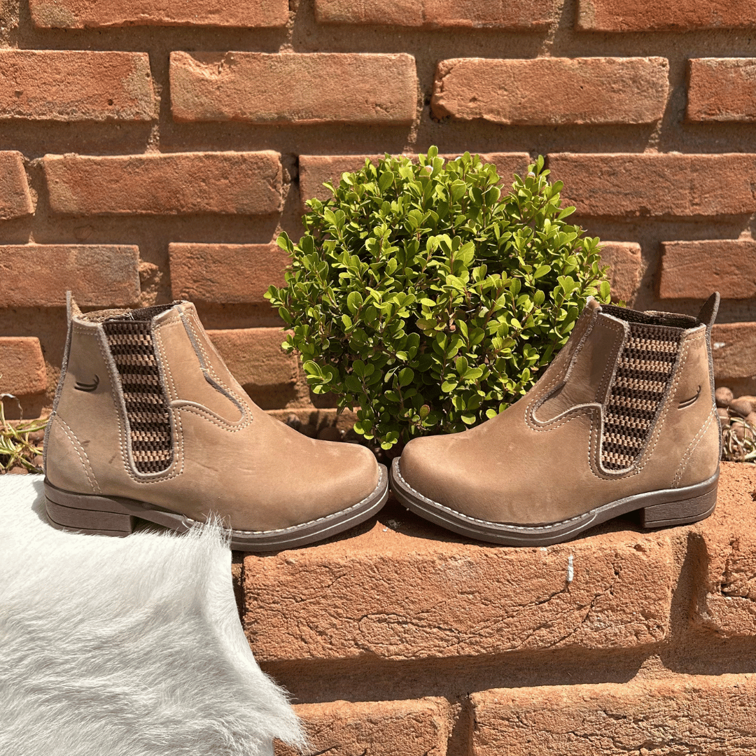 Botina Infantil Elástico Palha