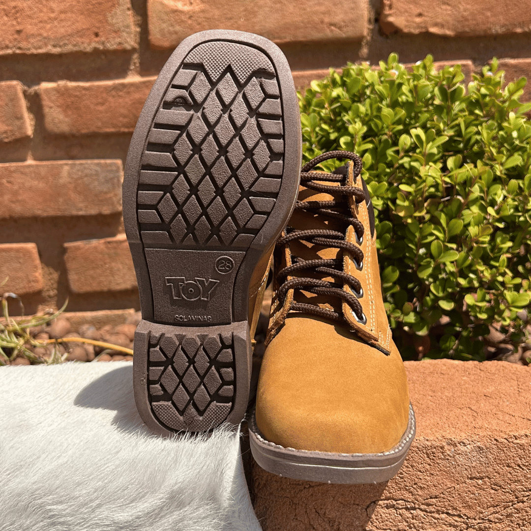 Botina Infantil Cadarço Palha