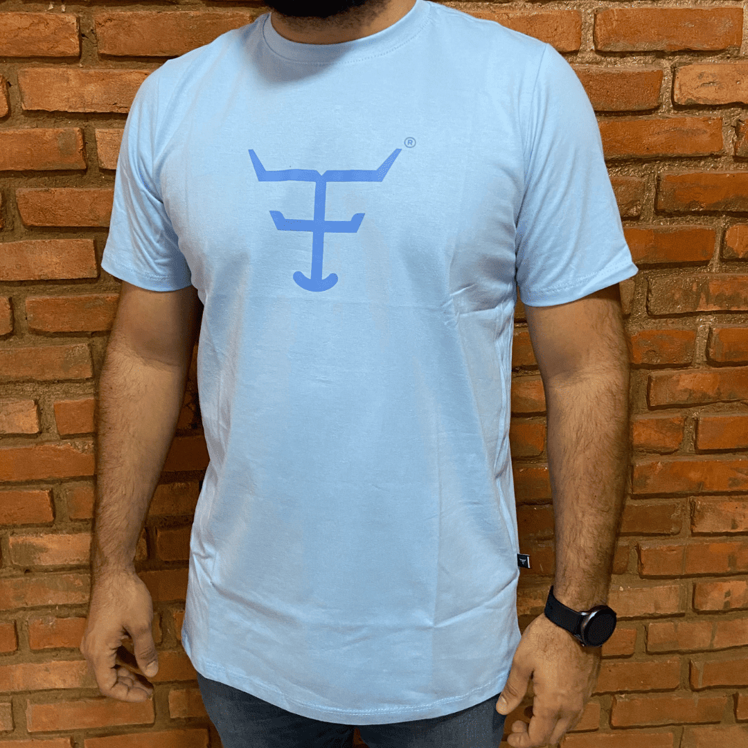 Camisa Texas Farm Masculina REF. CM589 AZUL BB/AZUL JEANS