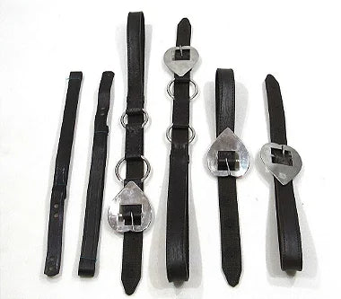 Arreata Completa em Couro de Búfalo Fivela Coração Inox Preta