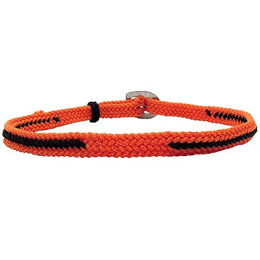 Bandinha de Chapéu Laranja e Preto Trançada Inox Regulável