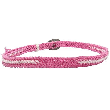 Bandinha de Chapéu Rosa e Branco Trançada Inox Regulável