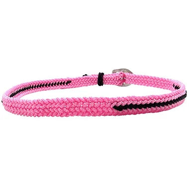 Bandinha de Chapéu Rosa e Preto Trançada Inox Regulável