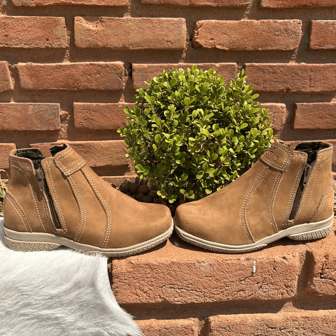 Botina Infantil Ziper Palha