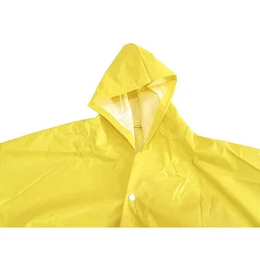 Capa De Chuva Amarela Sintética Forrada Com Capuz