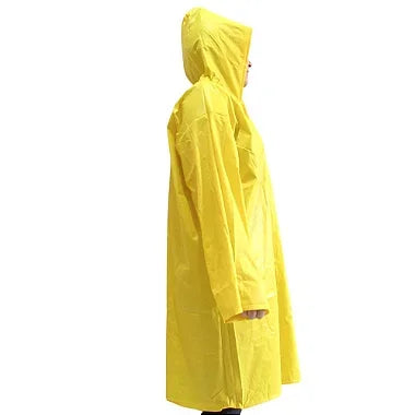 Capa De Chuva Amarela Sintética Forrada Com Capuz
