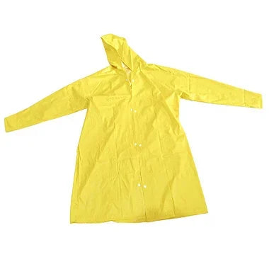 Capa De Chuva Amarela Sintética Forrada Com Capuz