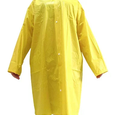 Capa De Chuva Amarela Sintética Forrada Com Capuz