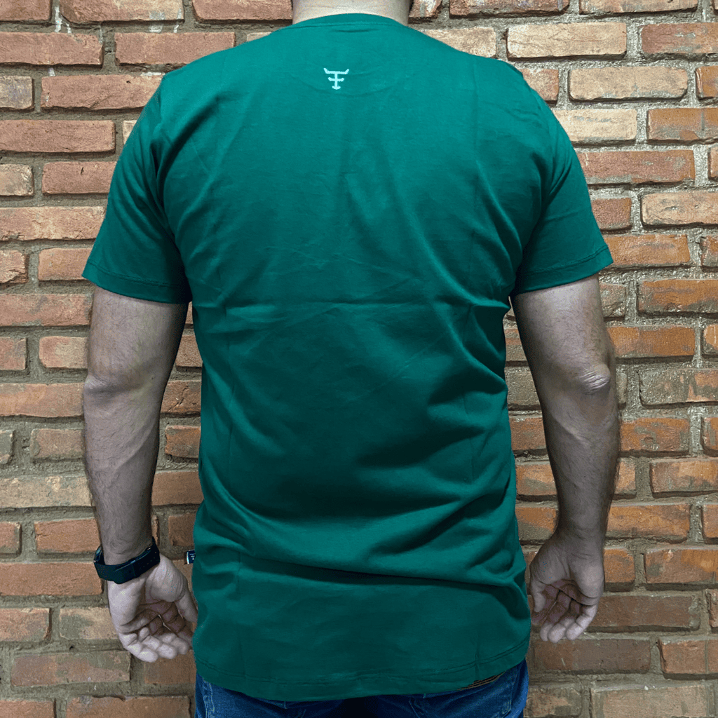 Camisa Texas Farm Masculina REF. CM589 VERDE BANDEIRA/BRANCO