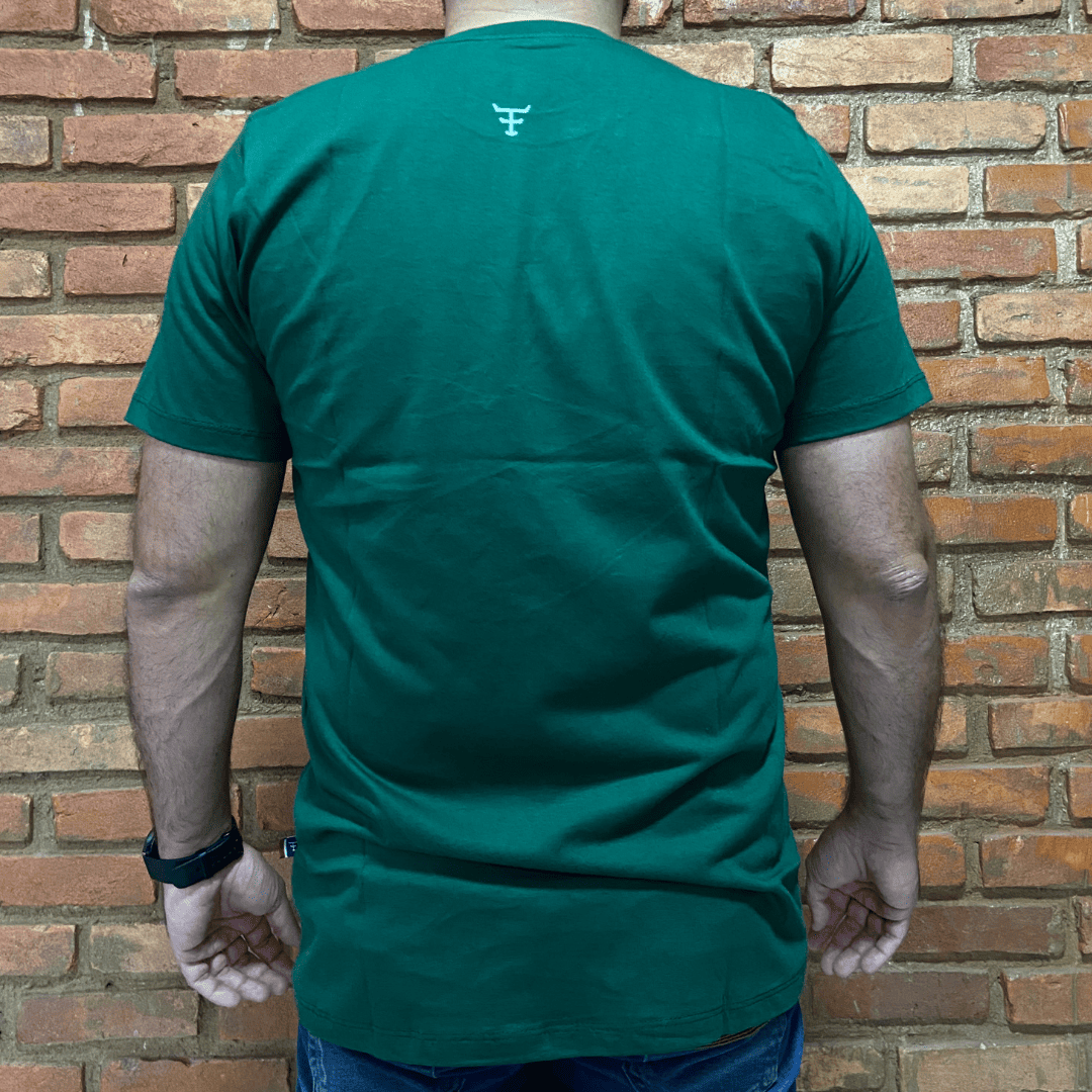 Camisa Texas Farm Masculina REF. CM589 VERDE BANDEIRA/BRANCO