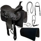 Sela Americana Preto Simples Passeio Completa com Freio Inox e Baixeiro