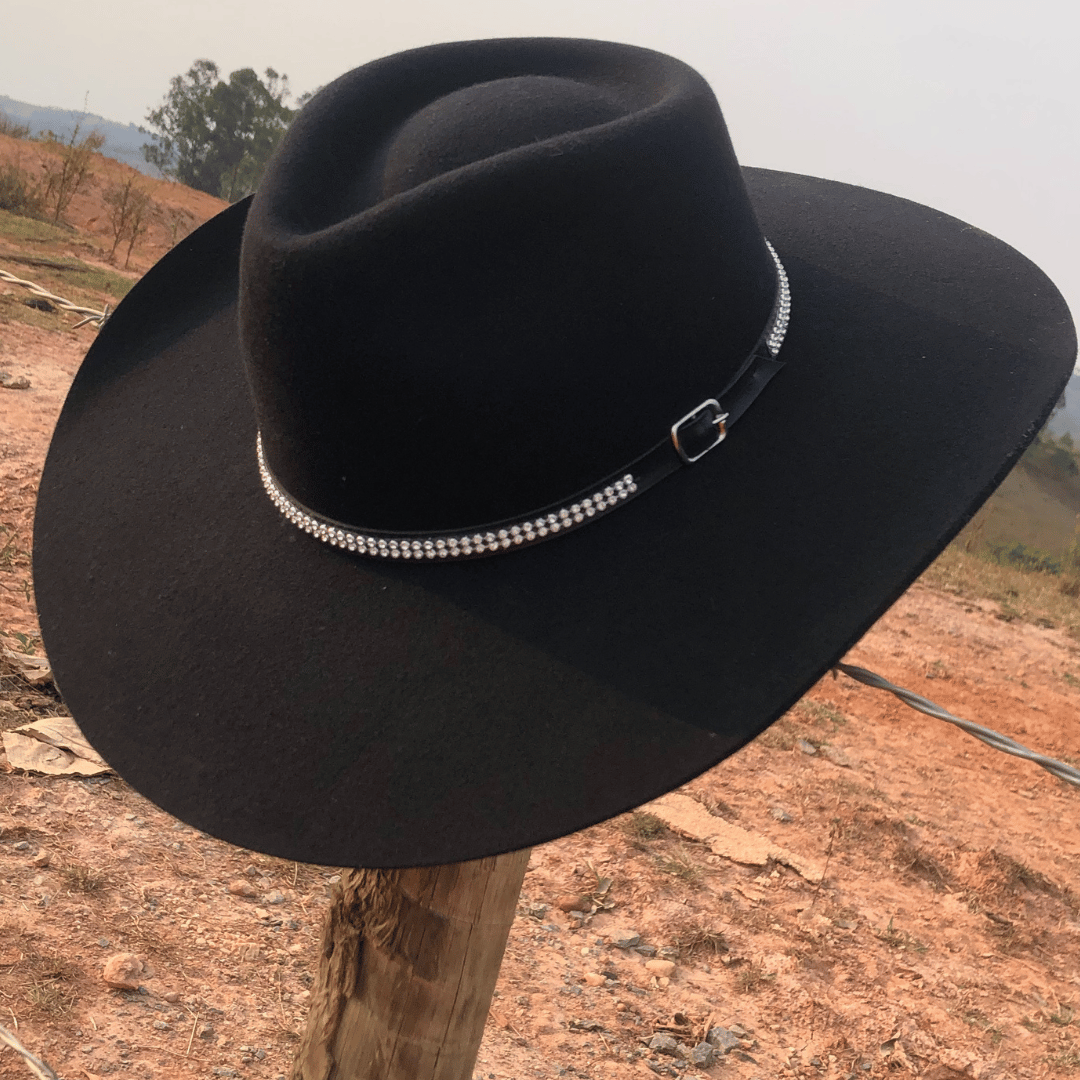 Chapéu Pralana Feltro com Bandinha de Couro 12360 Preto