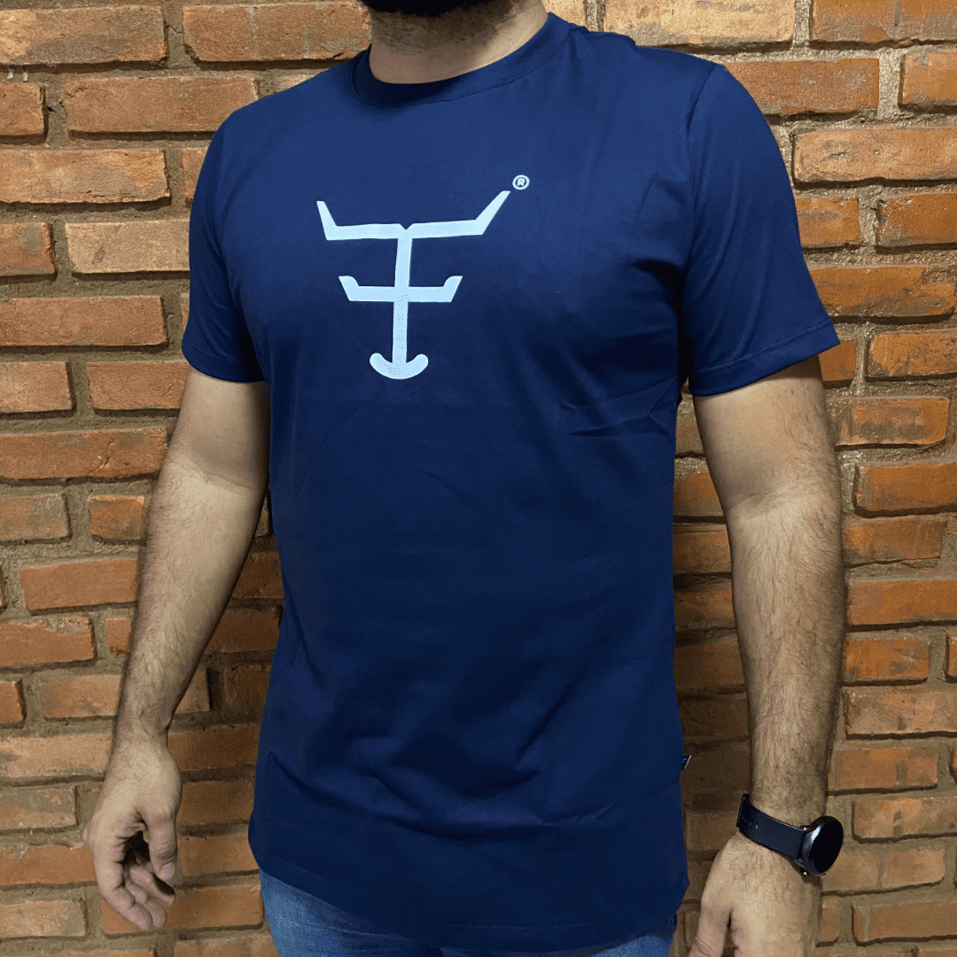 Camisa Texas Farm Masculina REF. CM589 AZUL MARINHO/BRANCO
