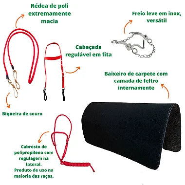 Sela de Cabeça Havana Simples Passeio Completa com Freio Inox e Baixeiro