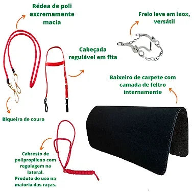 Sela Australiana Havana Simples Passeio Completa com Freio Inox e Baixeiro