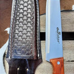 Faca para Churrasco Inox com Bainha Marrom