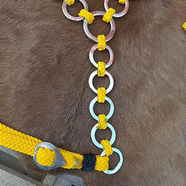 Kit Cabeçada e Peitoral Argolinhas Amarelo com Preto