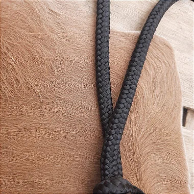 Cabresto Quatro Nós Preto De Corda Maciça Premium