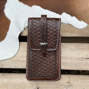 Capinha para Celular Esteirada com Virola Torcida Marrom