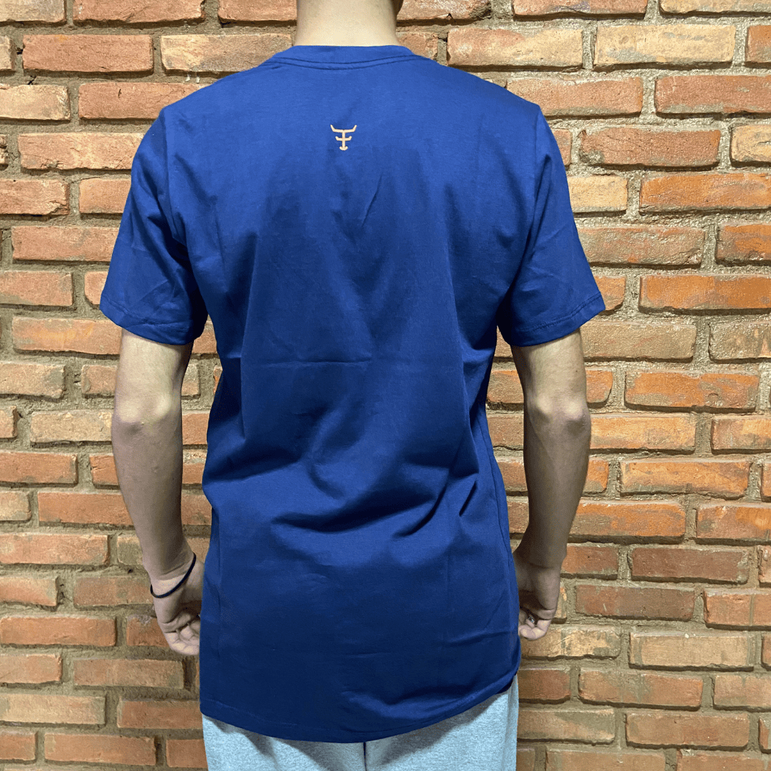 Camisa Texas Farm Masculina REF. CM589 AZUL MARINHO/LARANJA