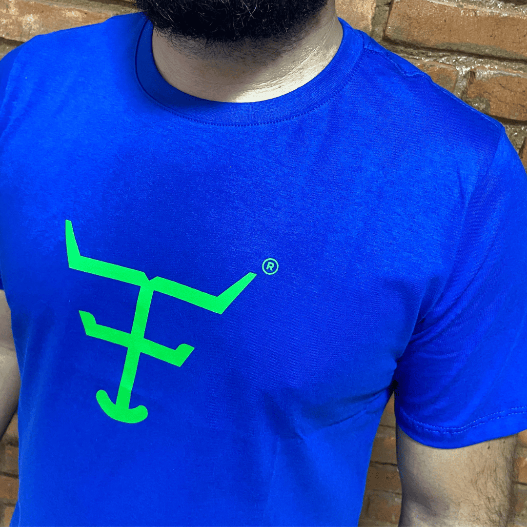 Camisa Texas Farm Masculina REF. CM589 AZUL ROYAL / VERDE NEON