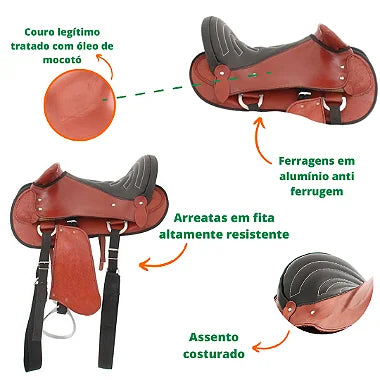 Sela de Cabeça Havana Simples Passeio Completa com Freio Inox e Baixeiro