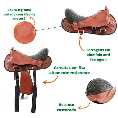 Sela Australiana Havana Simples Passeio Completa com Freio Inox e Baixeiro