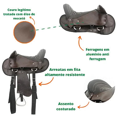 Sela de Cabeça Marrom Simples Passeio Completa com Freio Inox e Baixeiro