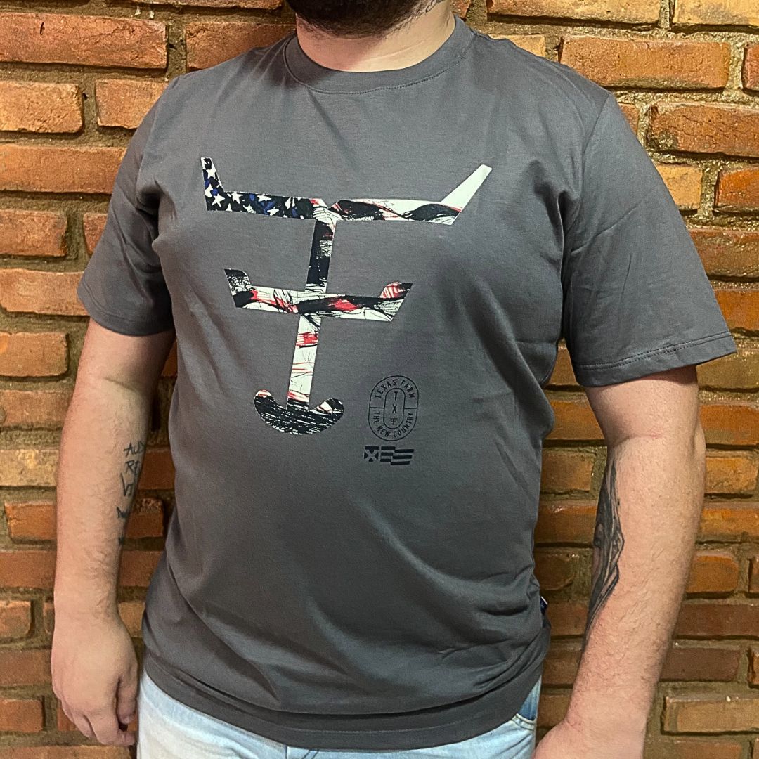 Camisa Texas Farm Masculina REF. CM485 CINZA MÉDIO