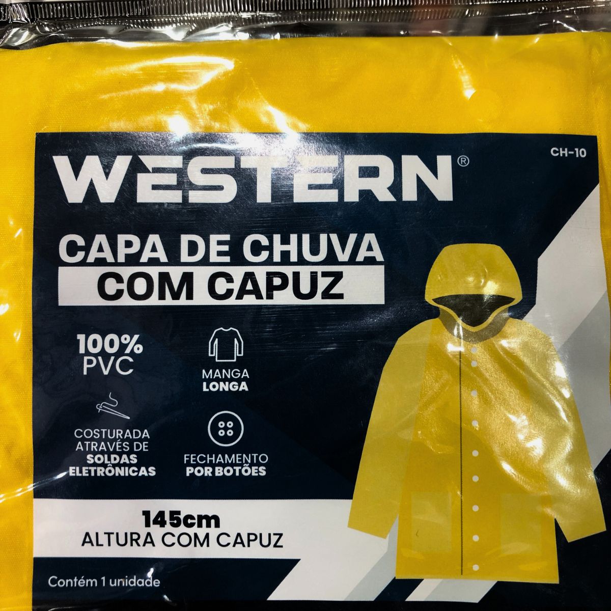 Capa de Chuva Com Capuz E Manga Em PVC