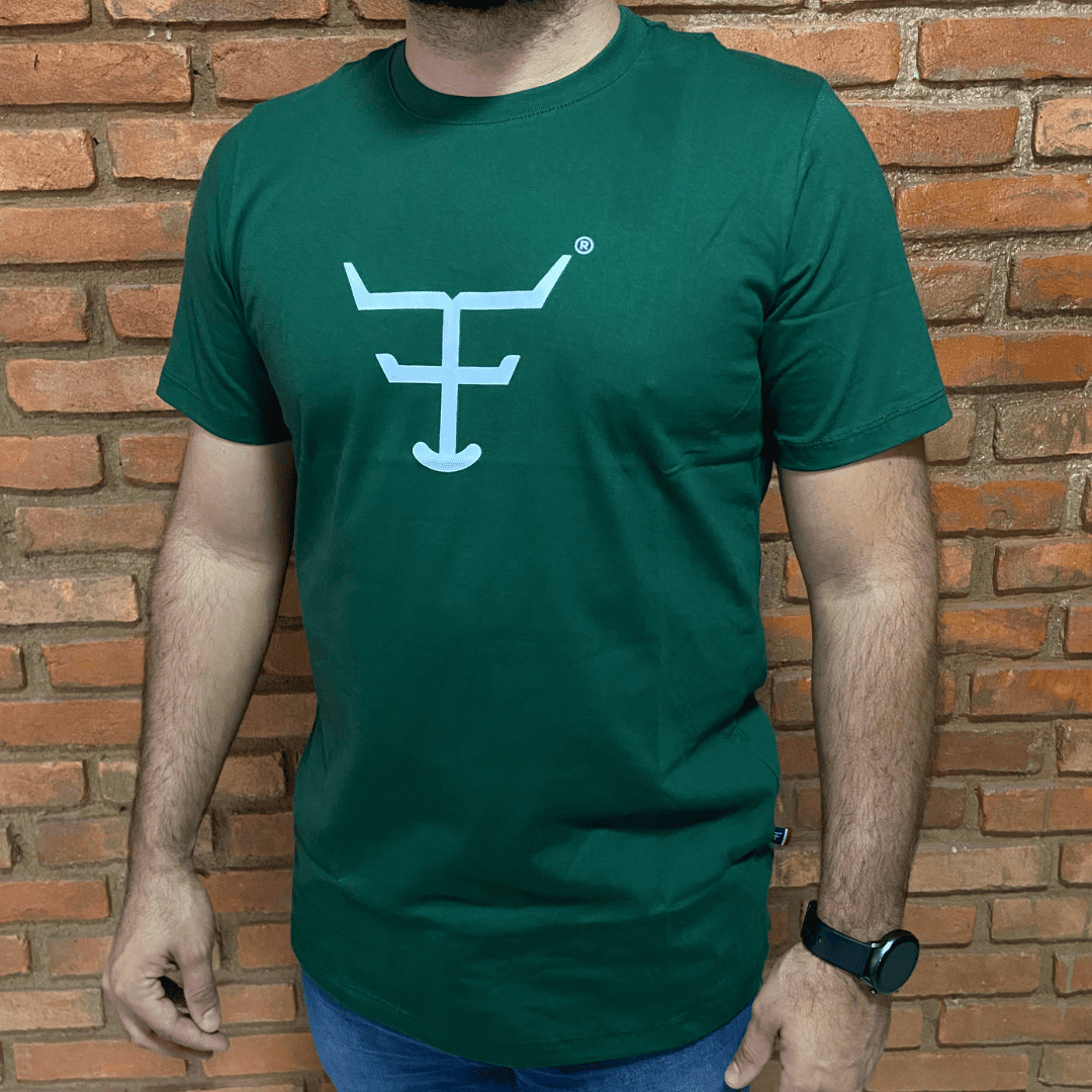 Camisa Texas Farm Masculina REF. CM589 VERDE BANDEIRA/BRANCO