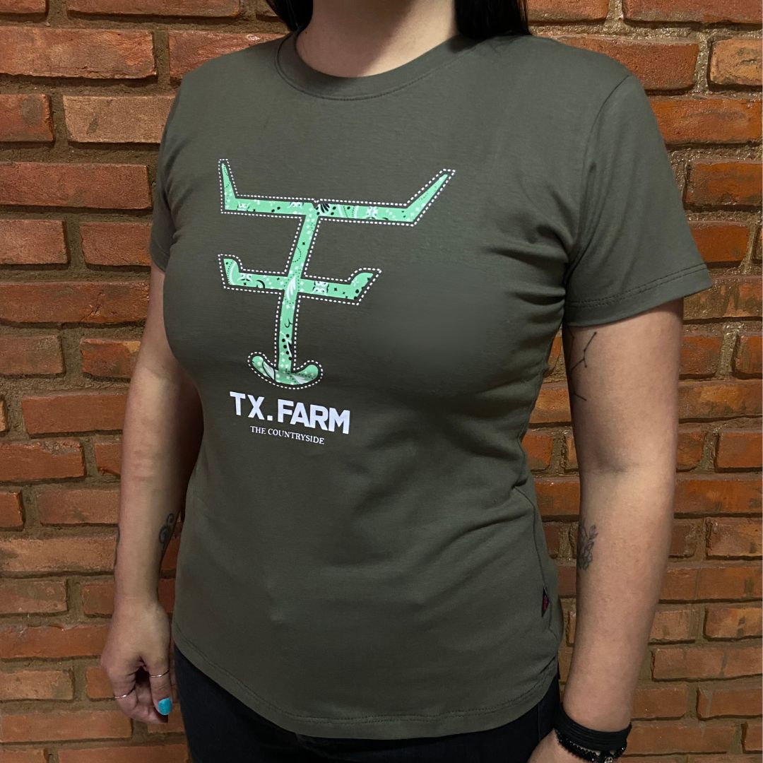Camisa Texas Farm Feminina REF. CF273 VERDE FLORESTA
