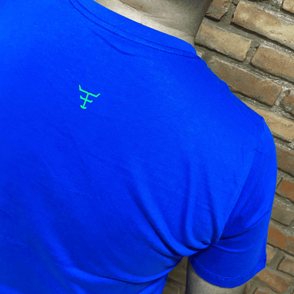 Camisa Texas Farm Masculina REF. CM589 AZUL ROYAL / VERDE NEON