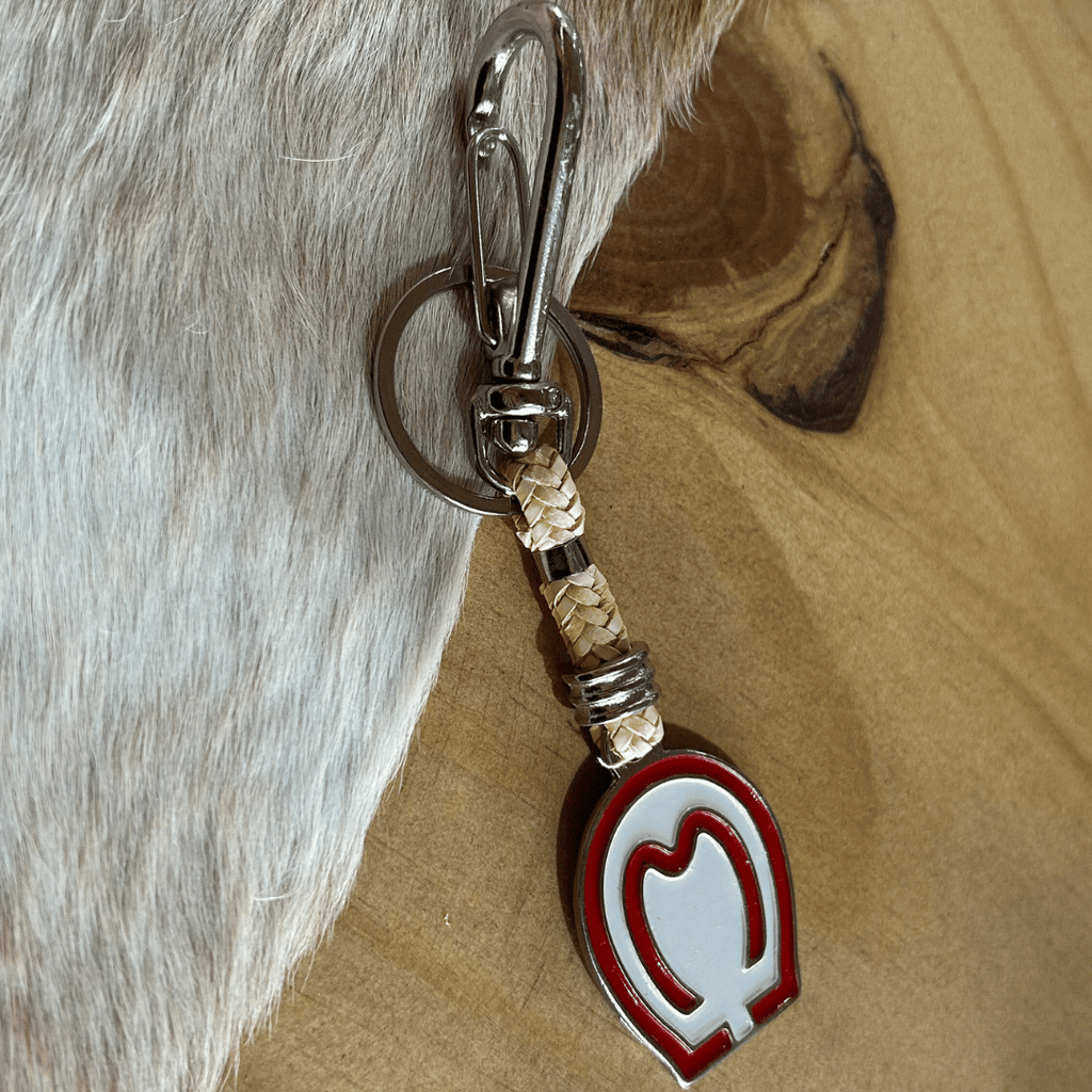 Chaveiro Mangalarga Vermelho e Branco com Mosquetão