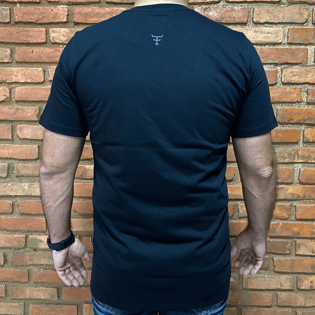 Camisa Texas Farm Masculina REF. CM589 PRETA/CINZA CHUMBO