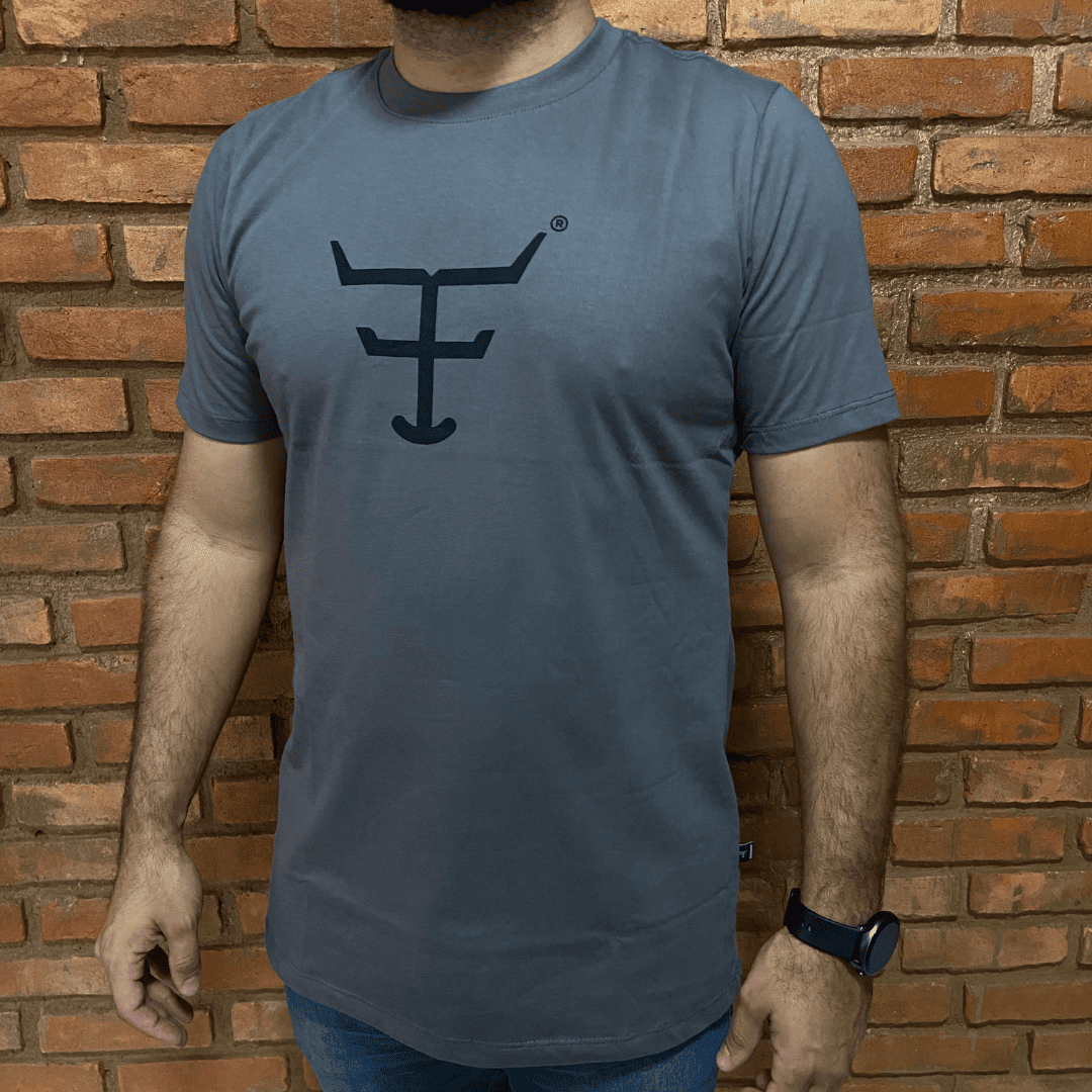 Camisa Texas Farm Masculina REF. CM589 CINZA MÉDIO/PRETO