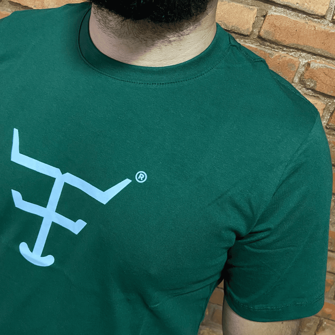Camisa Texas Farm Masculina REF. CM589 VERDE BANDEIRA/BRANCO