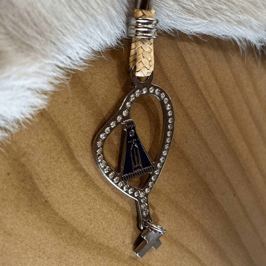 Chaveiro Nossa Senhora com Cruz com Mosquetão