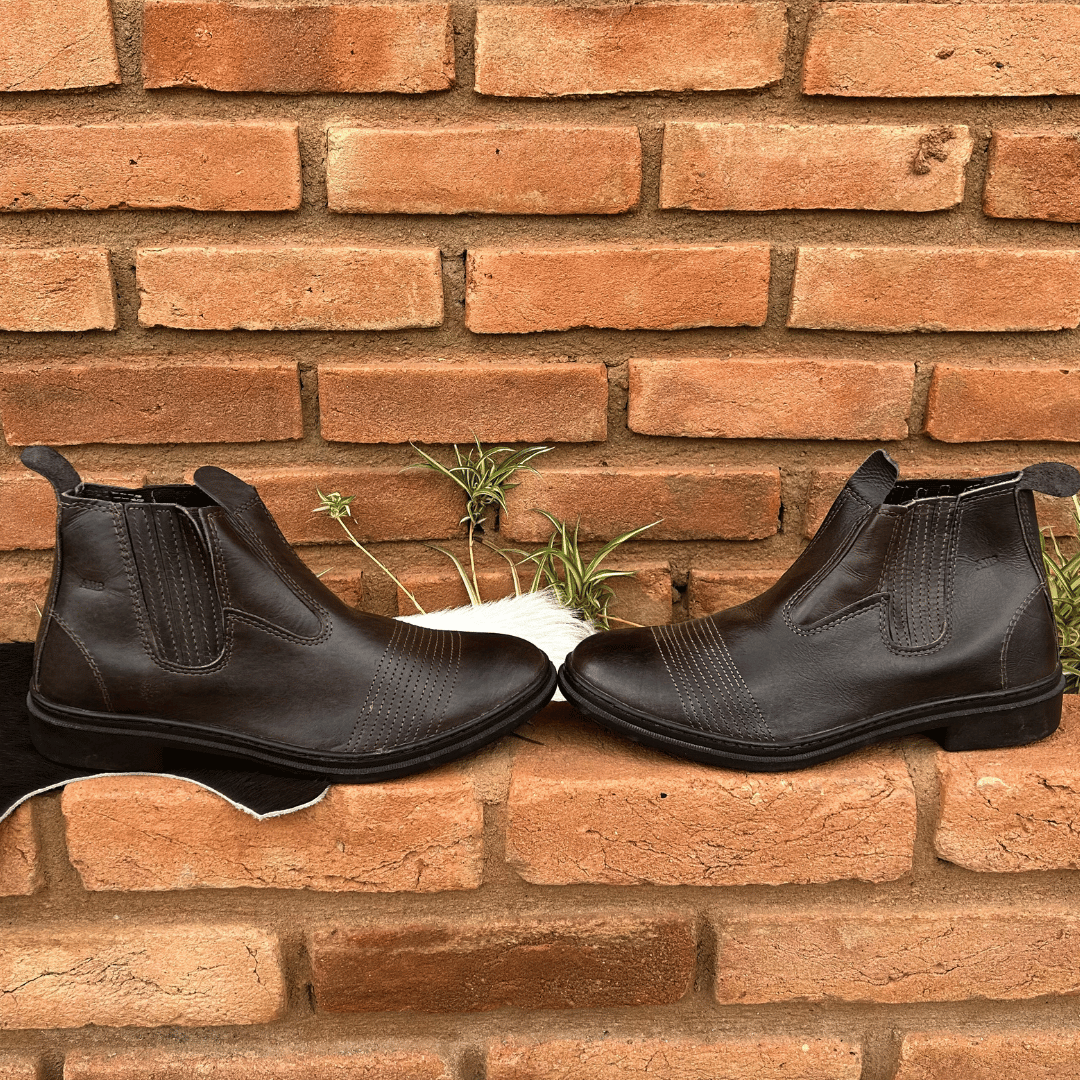 Botina Costura Bico Ref B34 Latego Café