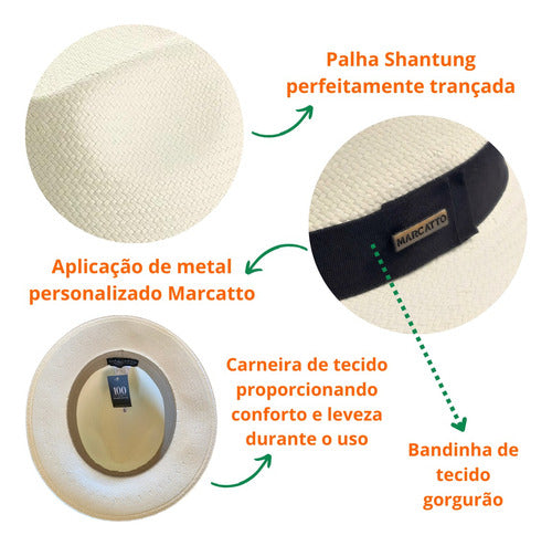 Chapéu Marcatto Casual Shantung 15884 Natural