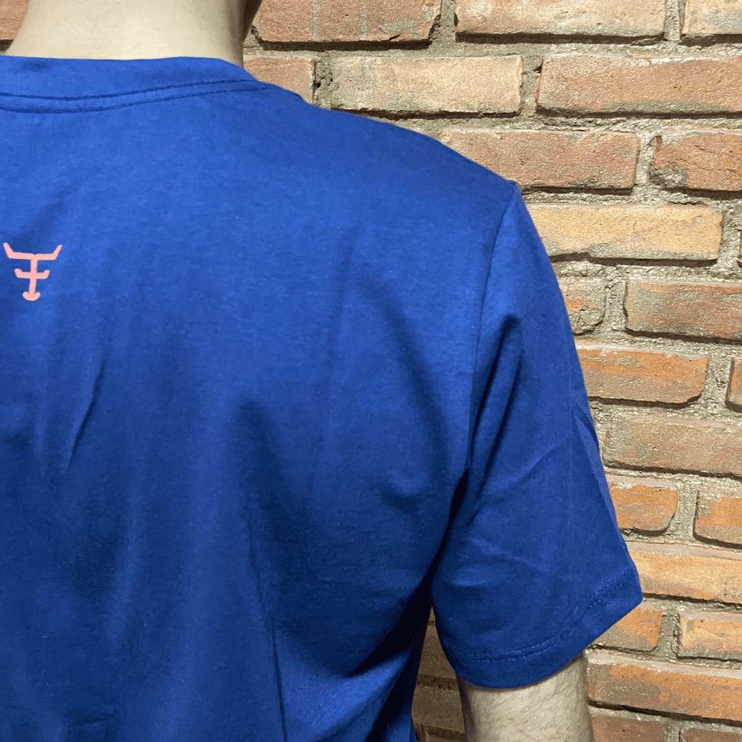 Camisa Texas Farm Masculina REF. CM589 AZUL MARINHO/LARANJA