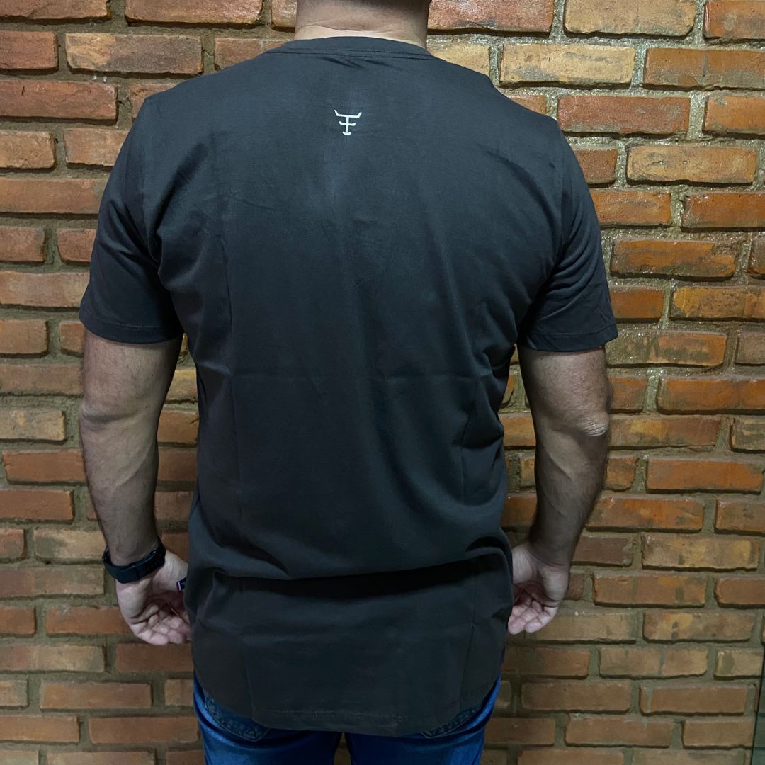 Camisa Texas Farm Masculina REF. CM589 MARROM CAFÉ/MARROM CÁQUI CLARO