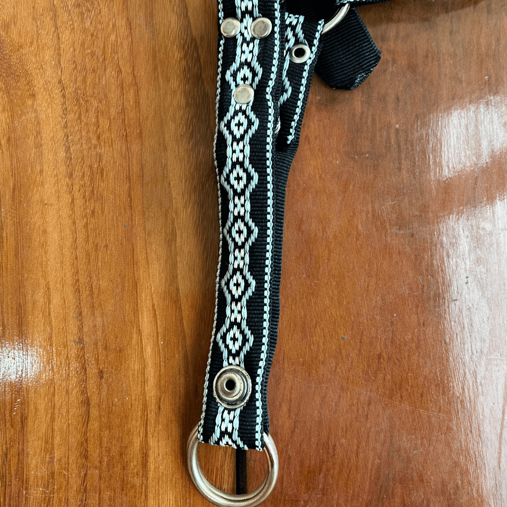 Cabresto de Fita Bordado Azul Claro para Cavalo