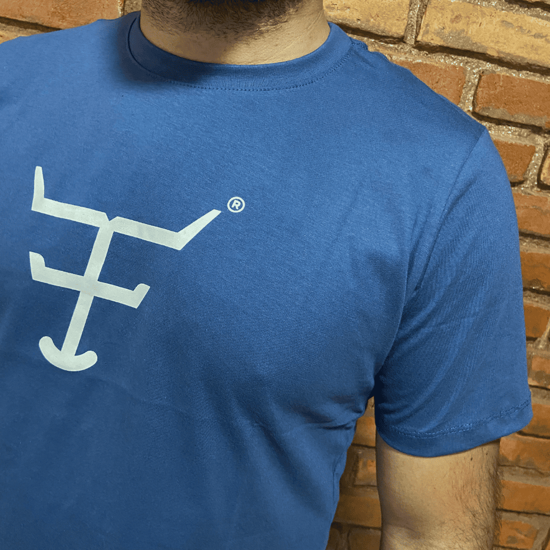 Camisa Texas Farm Masculina REF. CM589 AZUL INTENSE/OFF WHITE