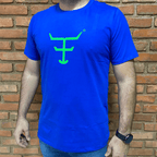 Camisa Texas Farm Masculina REF. CM589 AZUL ROYAL / VERDE NEON