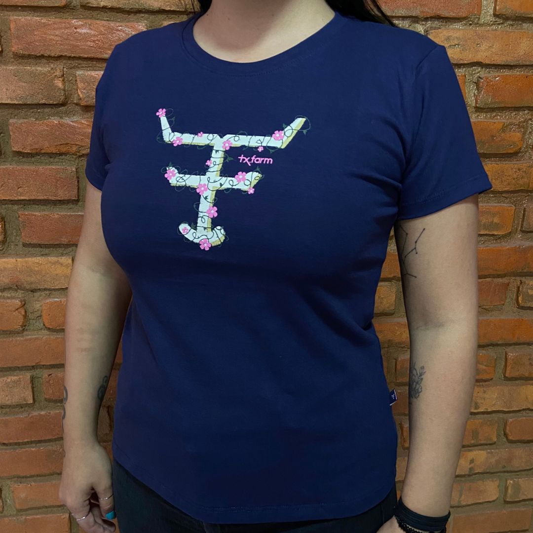 Camisa Texas Farm Feminina REF. CF283 AZUL MARINHO