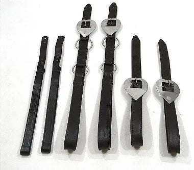 Arreata Completa em Couro de Búfalo Fivela Coração Inox Preta